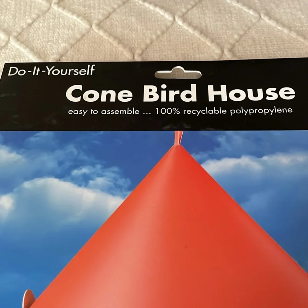 NIB Red Cone Bird House & Feeder Set. Qty. 2